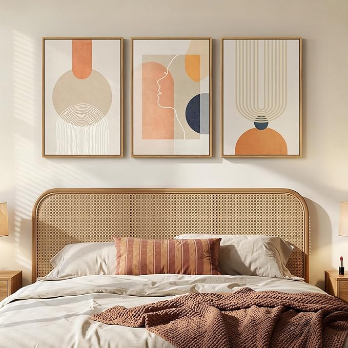 3 Piece Framed Abstract Boho Canvas Wall Art