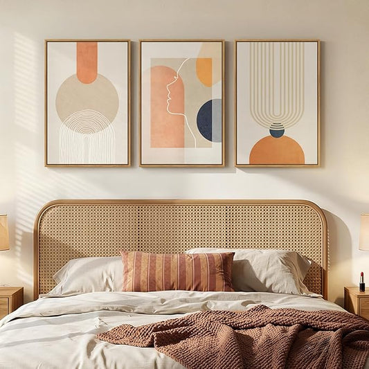 3 Piece Framed Abstract Boho Canvas Wall Art