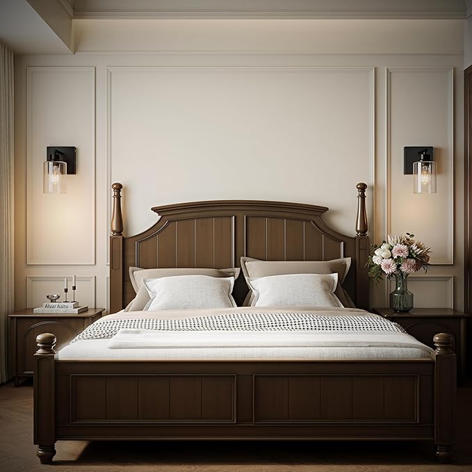 Battery Operated Wall Sconce Set of 2, Easy Install Dimmable Wireless Wall