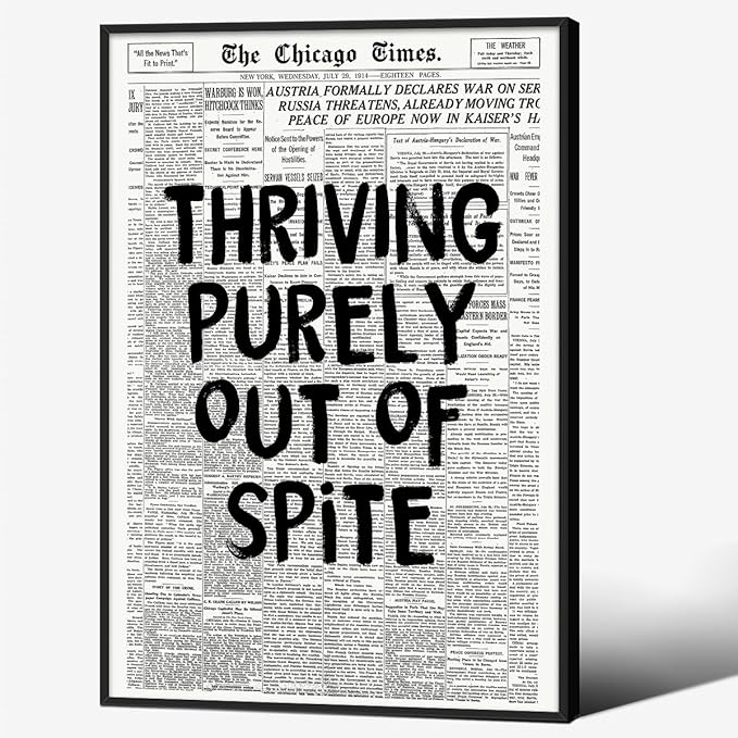 Black And White Newspaper Poster Fashion Fun Motivational Quote Wall Art