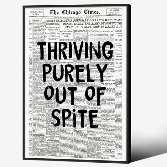 Black And White Newspaper Poster Fashion Fun Motivational Quote Wall Art