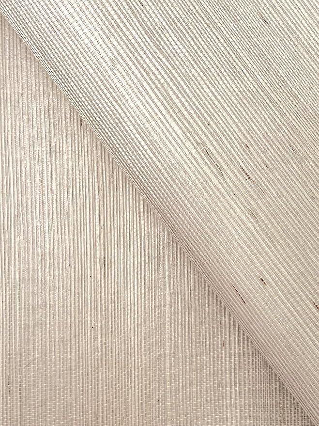 York Wallcoverings Natural Sisal Warm Grey Peel and Stick Grasscloth Wallpaper