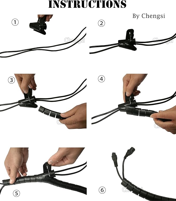 Cable Sleeve Organizer 19.7ft Cord Wire Wrap Coiled Tube Sleeve Cable Management Sleeve for Home Office PC TV Black