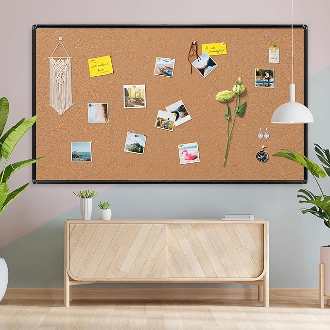 Extra Large Cork Bulletin Board 96" X 48", Wall Mounted Notice Pin Board
