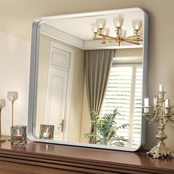 30"x 30" Silver Bathroom Mirror