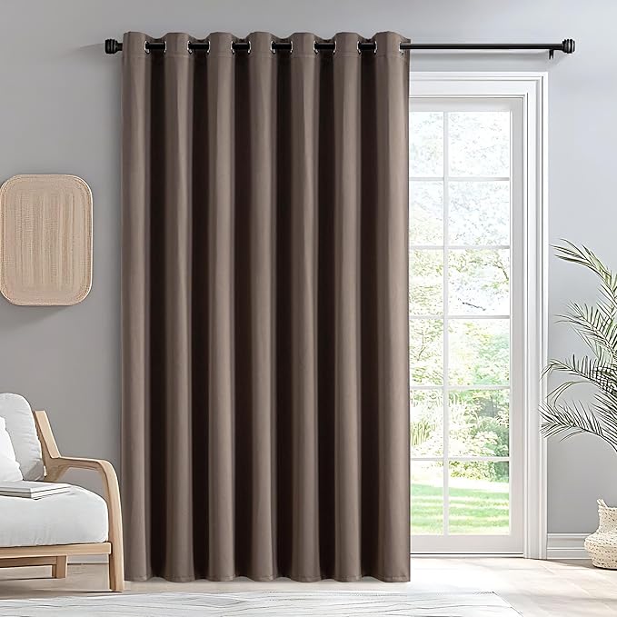 IGEMAEVE Blackout Sliding Door Curtains 96 Inch Length, Extra Wide Room Divider