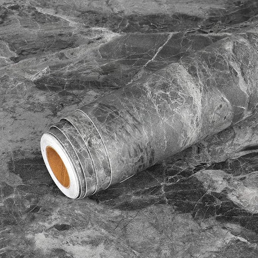 Livelynine 15.8X197 Gray Marble Contact Paper Peel and Stick Countertops