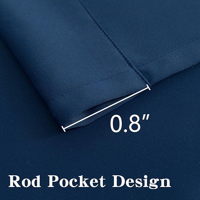 IGEMAEVE Blackout Curtains 108 Inch Length 2 Panels Set, Rod Pocket Energy
