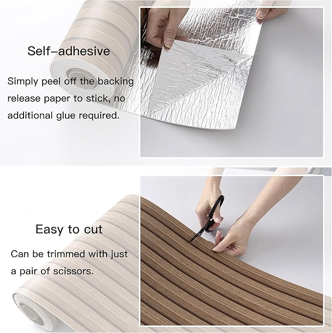 Peel and Stick PVC Slat Wall Panels, Wood Grain Self-Adhesive Soundproof
