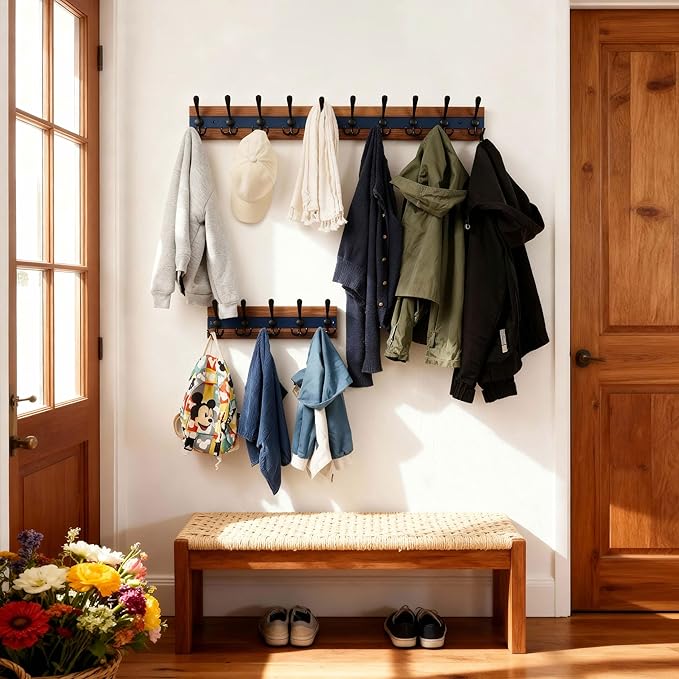 SKOLOO Rustic Wall Mounted Coat Rack