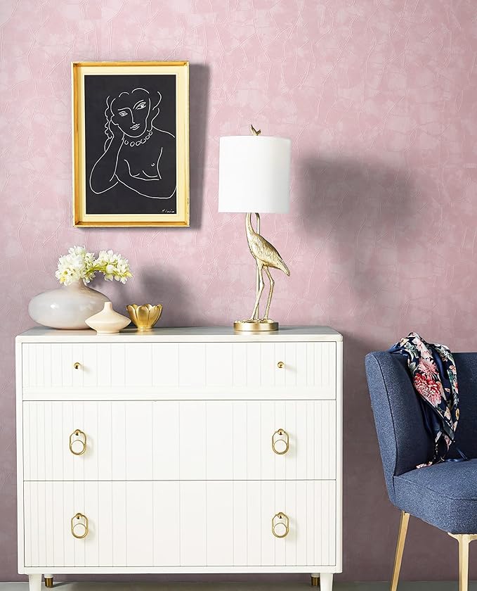 Yasinet 196.8×17.3" Pink Peel and Stick Wallpaper, Ultra-Strong Adhesion Wall