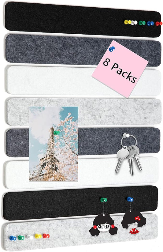 8 Packs Felt Pin Board Bar Strips Bulletin Board
