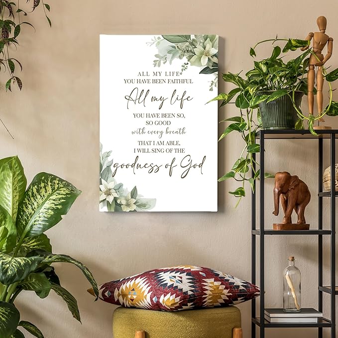 HIWX Christian Wall Decor, All My Life You Have Been Faithful Bible Verse
