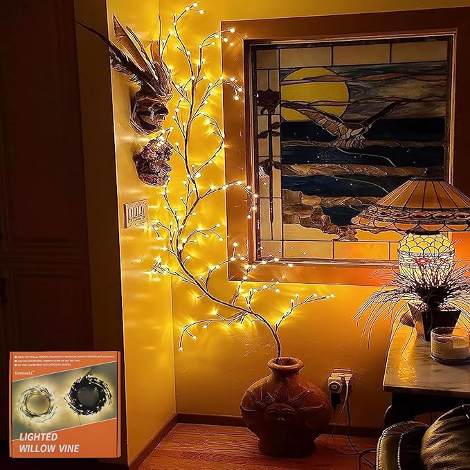 Enchanted Willow Vine Lights for Wall: 7.5FT led Twinkling Tree Branch Light