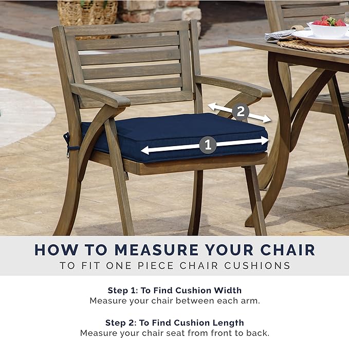 Arden Seat Cushion, 21 x 21, Rain-Proof, Fade Resistant, Cushion for Patio Dining, Adirondack, and Outdoor Chairs Tan Leala