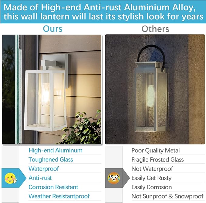 MAXvolador Outdoor Wall Sconce, Large Exterior Waterproof Wall Lantern Light