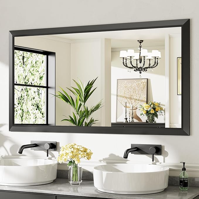 Briivue 55x30 Inch Black Bathroom Mirror