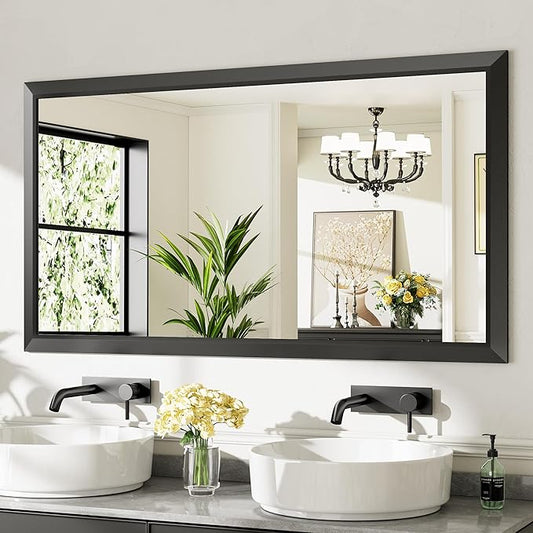 Briivue 55.1x30.1 Inch Black Bathroom Mirror