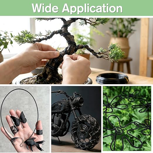 Bonsai Wire Kit, 32 Feet Total Aluminum Plant Wire for Bonsai Training, Essential Bonsai Tools