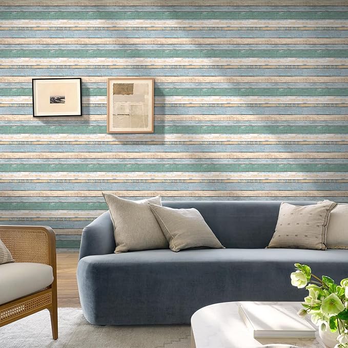 COMSTICKC Peel and Stick Faux Wood Wall Sticker Wall Panels, Ultra-Light Thin