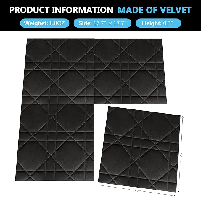 3D Wall Panels, Velvety Touch, Soundproof, Feathery Texture, Decorative Panels