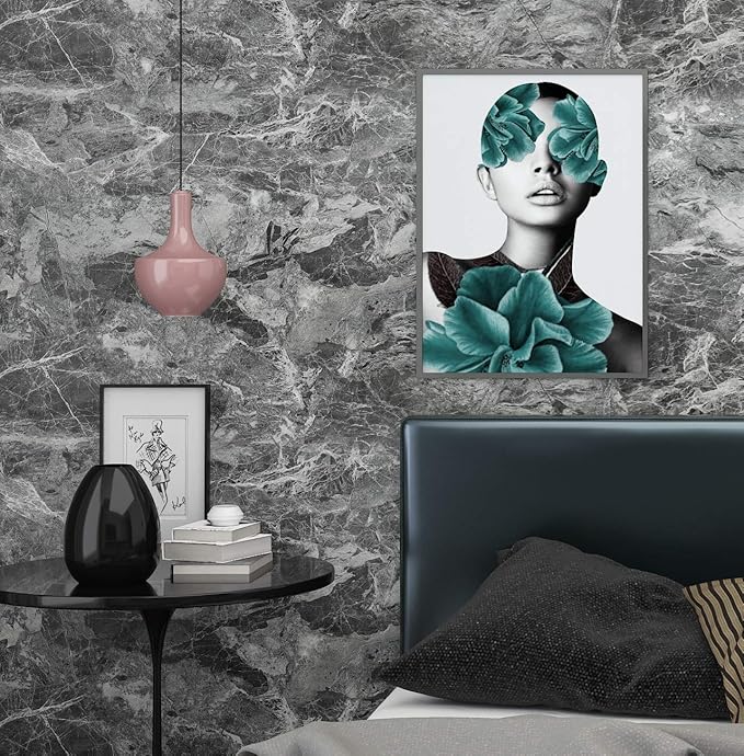 Livelynine 15.8X394 Inch Textured Concrete Wallpaper Peel and Stick Mural