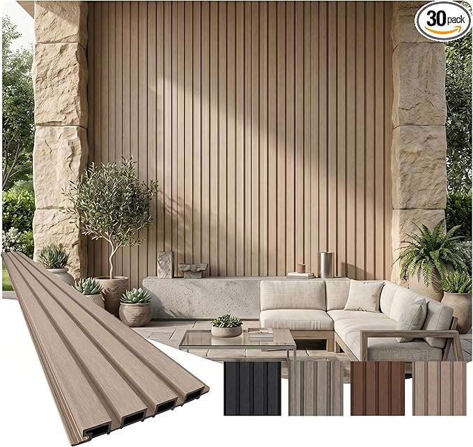From Plain to Beautiful in Hours WPC Exterior Wall Slat Panels Waterproof