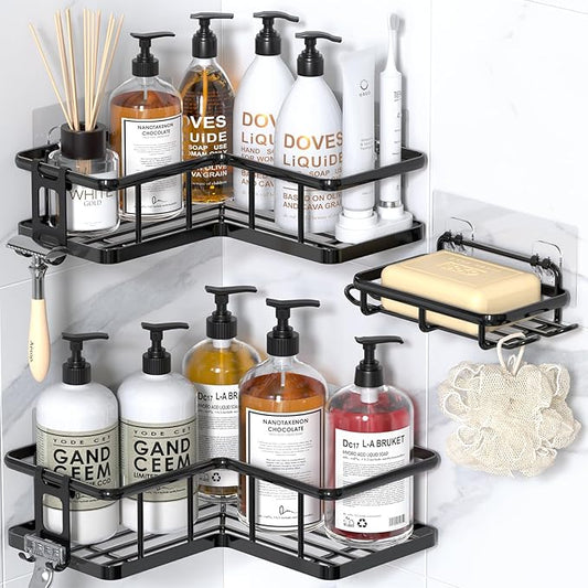 YASONIC Shower Caddy Corner, No Drilling Shower Organizer Corner