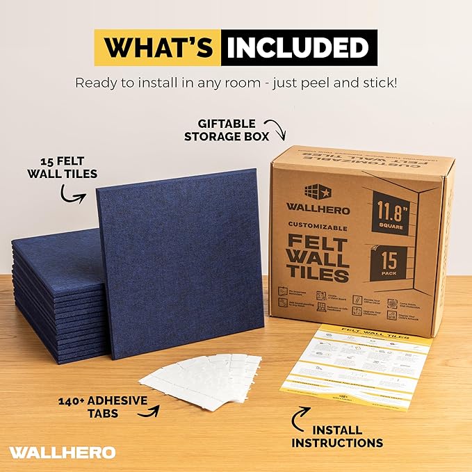 WALLHERO Large Cork Board Alternative | 15 Pack | Sizing Up to 59”x36”