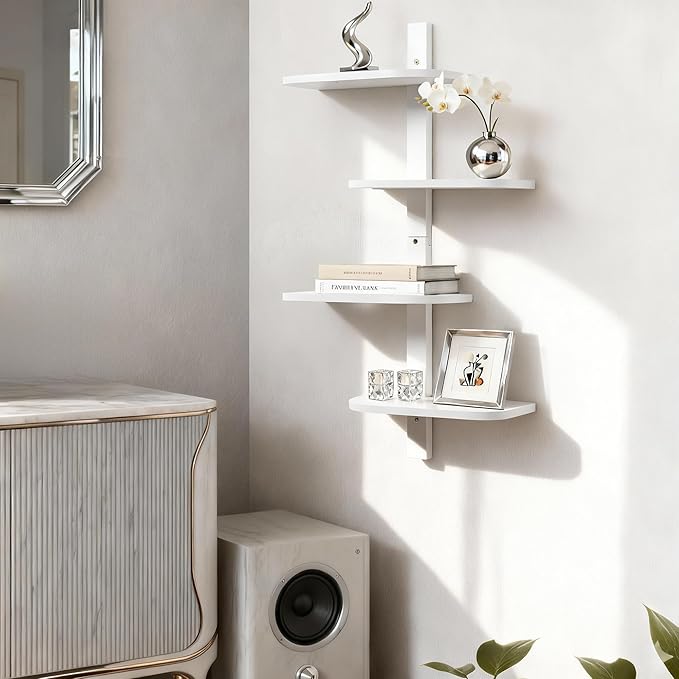 Afuly White Floating Shelves for Wall Display Shelf Unit Modern Decorative