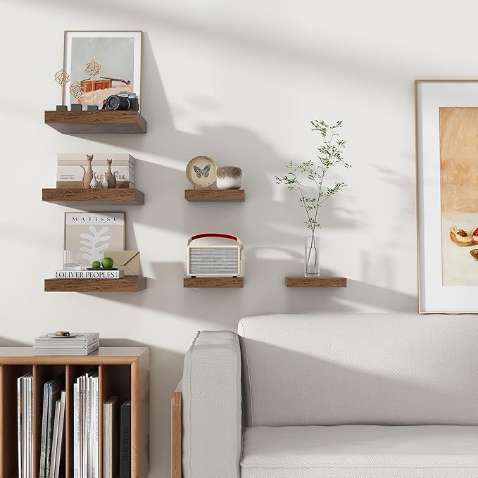 Square Floating Shelves for Wall 12"W x 12"D x 1.4"H, Small Engineered Wood