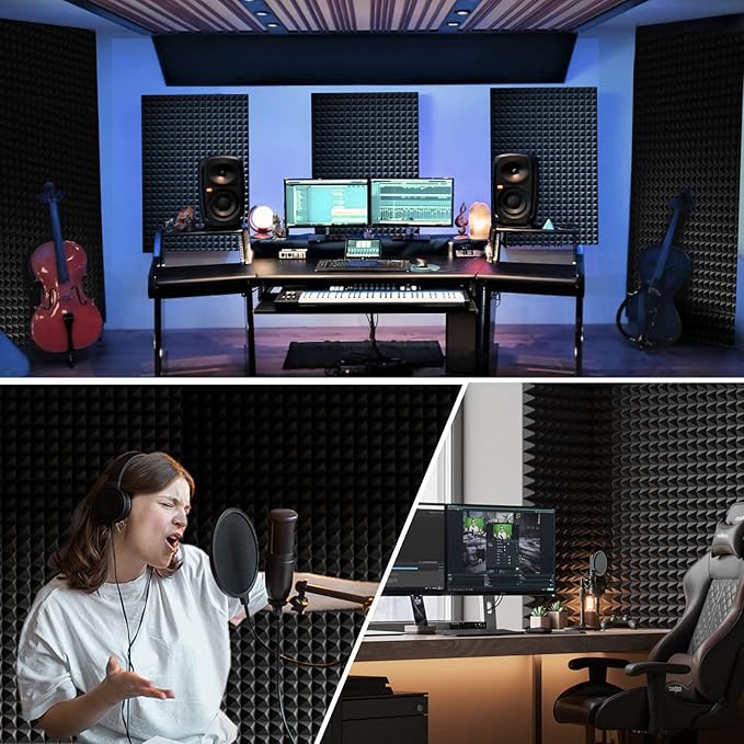 FONESO Acoustic Panels, High Density Soundproof Foam Panels
