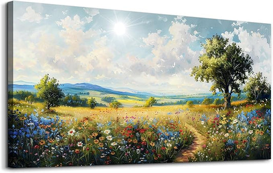 hyidecorart Nature Field Scenery Abstract Painting Large Wall Art