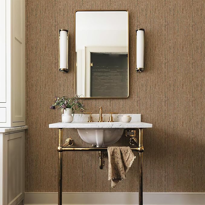 JiffDiff Woven Wallpaper Peel and Stick 17.3" x 400" Colorful Paint Grasscloth