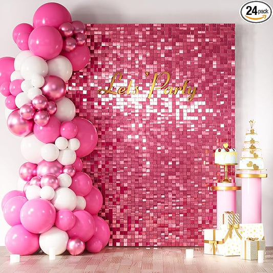 COKAOBE Pink Shimmer Wall Backdrop, Photo Backdrops