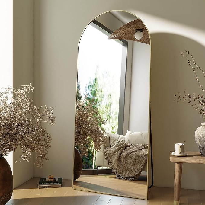 HARRITPURE 64"x21" Arched Full Length Mirror Free Standing Leaning Hanging