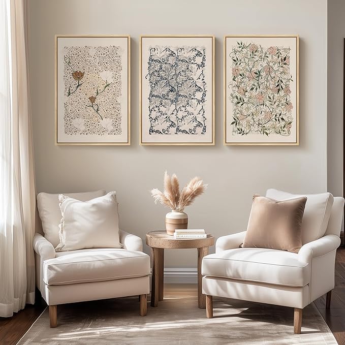Framed William Morris Canvas Wall Art