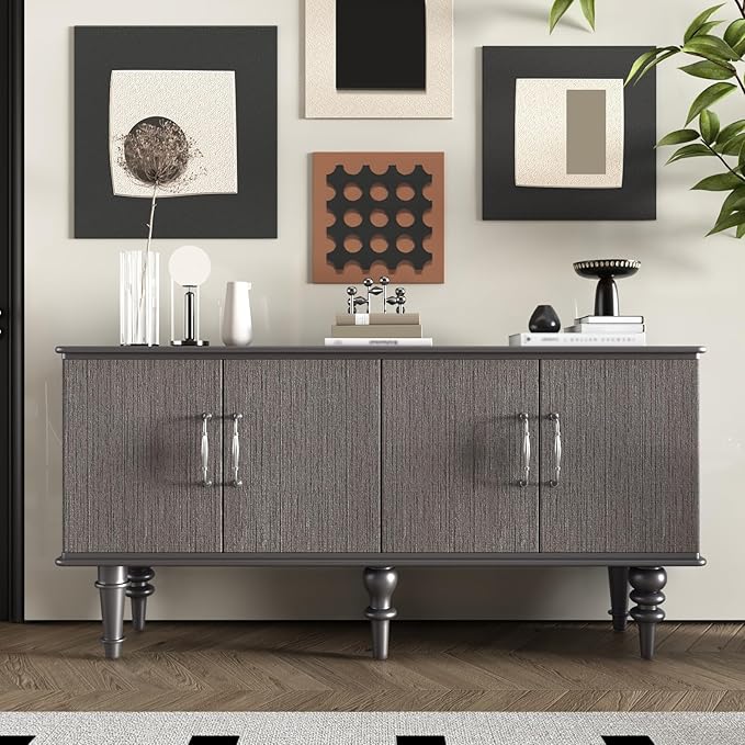 CRE8TIVE Dark Grey Grasscloth Wallpaper Removable Textured Wallpaper Stick and