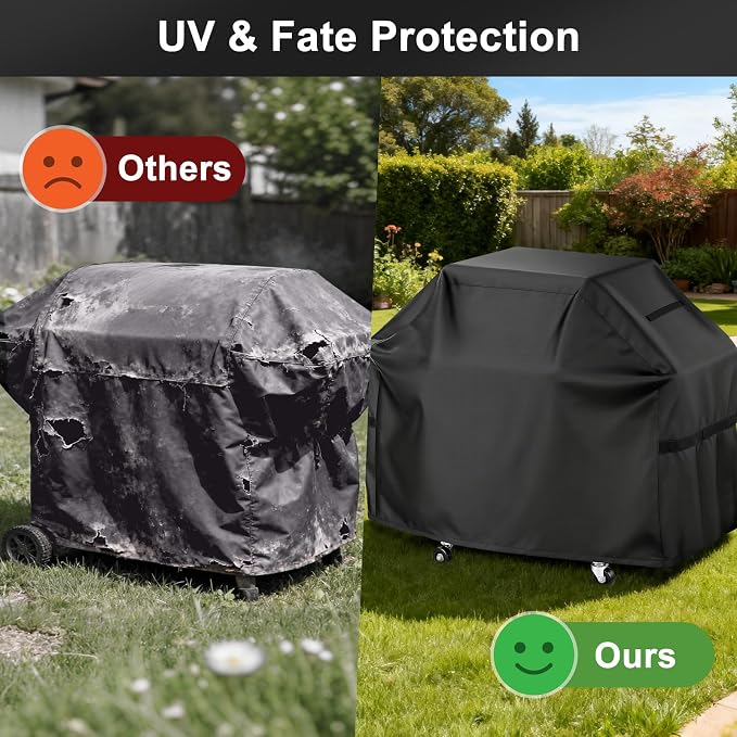 LBTING Grill Cover, 55-inch Heavy Duty 300D Oxford Waterproof Windproof UV Resistant BBQ Gas Grill Cover for Outdoor Barbecue Fit Most Brands Weber, Brinkmann, Char Broil, Holland