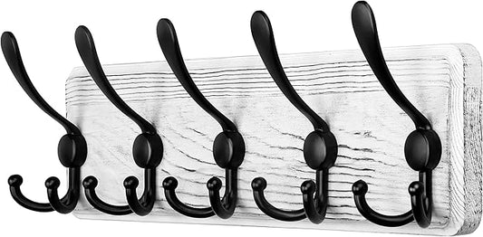 SKOLOO Rustic Wall Mounted Coat Rack: 16" Stud Spacing, Pine Real Wood Plank