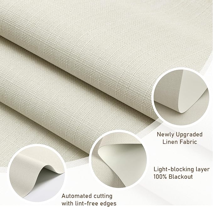AOSKY Custom Linen Roller Blinds Shades