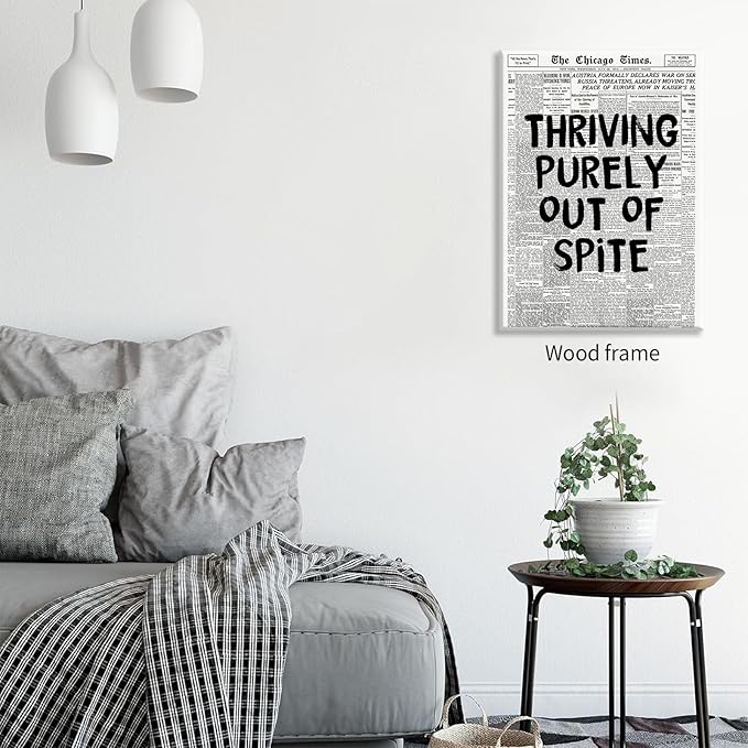 Black And White Newspaper Poster Fashion Fun Motivational Quote Wall Art