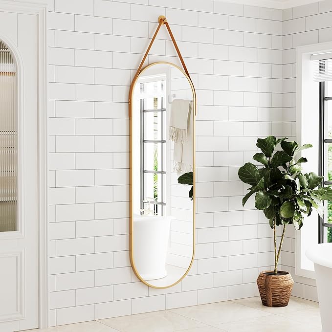 Full Length Mirror, Oval Wall Mounted Mirror, Wall Mirrors Full Length