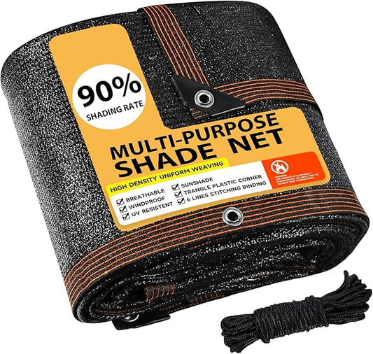 AHWEKR Shade Cloth 90% Sunblock Net for Garden Patio,Shade Sails for Plants Greenhouse Outdoor Pergola Lawn Swimming Pool Sun Shade Cloths for Chicken Coop Easier Hang Shade Net Cover 4ft x 16ft