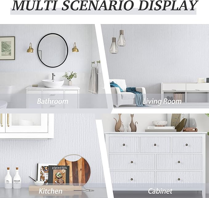 White Grasscloth Wallpaper Peel and Stick Textured Wallpaper