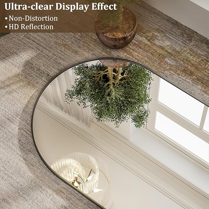 HARRITPURE 71"x30" Arched Full Length Mirror Free Standing Leaning Hanging