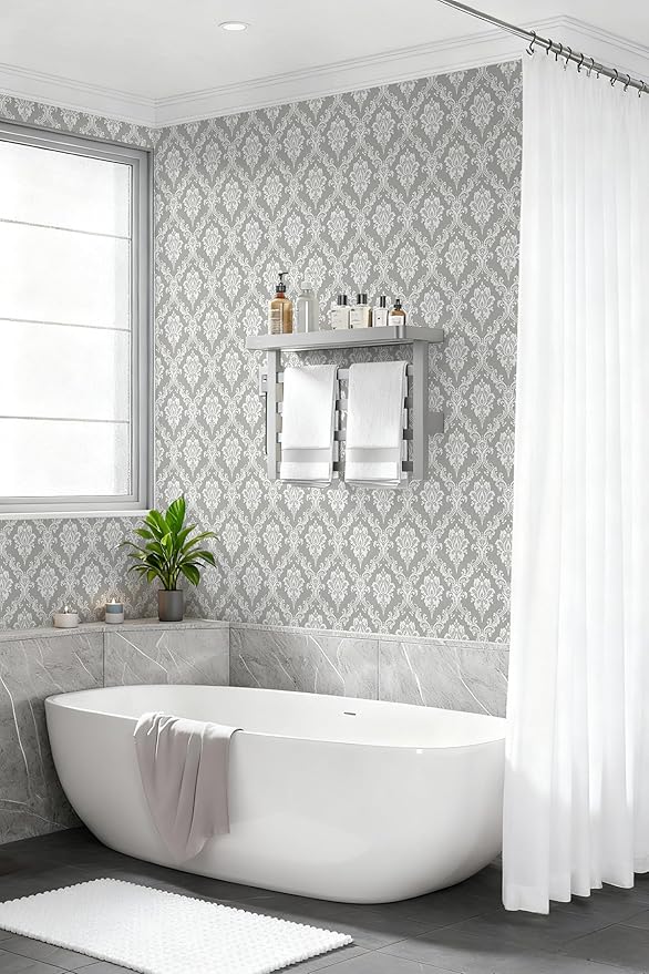 Peel and Stick Wallpaper Grey and White Contact Paper