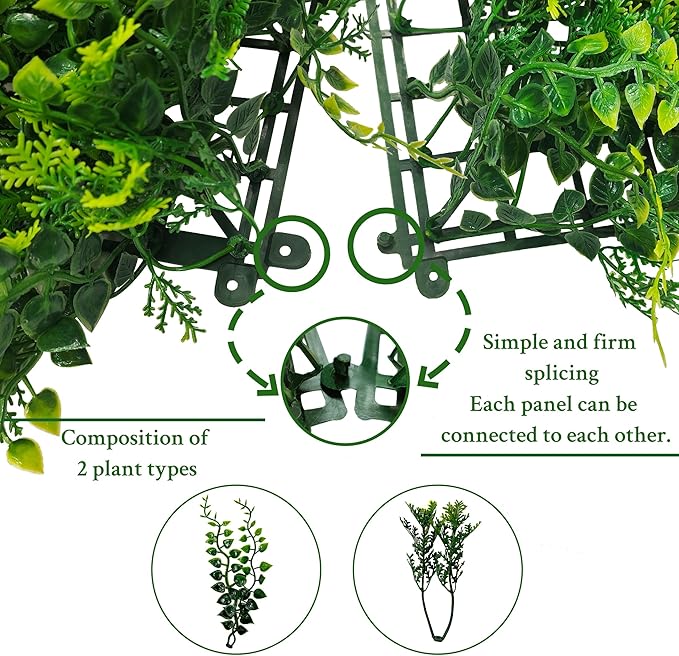 ODTORY Artificial Plants Hedge Wall Panels：60x120 Inch UV-Anti Greenery Boxwood