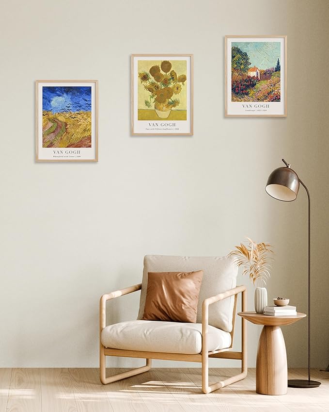 HesenDot Unframed Vincent Van Gogh Wall Art Prints Set of 3, 12x16in Classic