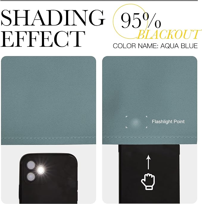 NICETOWN Greyish Blue Blackout Curtains Panels
